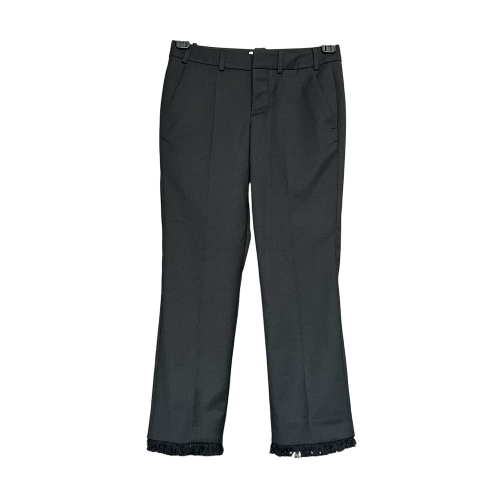 Zadig & Voltaire Fringe Hem Pants BLK SZ 34/XS Wool Blend Cropped Minimalist - Picture 4 of 14